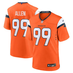 NFL Zach Allen Denver Broncos Team Game Jersey - Orange