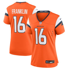NFL Troy Franklin Denver Broncos Women's Team Game Jersey - Orange
