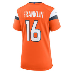 NFL Troy Franklin Denver Broncos Women's Team Game Jersey - Orange