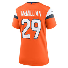 NFL Ja'Quan McMillian Denver Broncos Women's Team Game Jersey - Orange