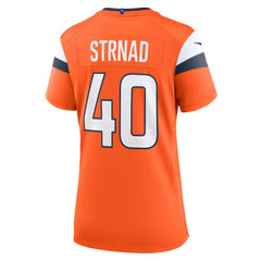 NFL Justin Strnad Denver Broncos Women's Team Game Jersey - Orange