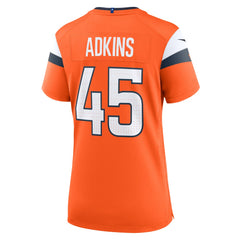 NFL Nate Adkins Denver Broncos Women's Team Game Jersey - Orange
