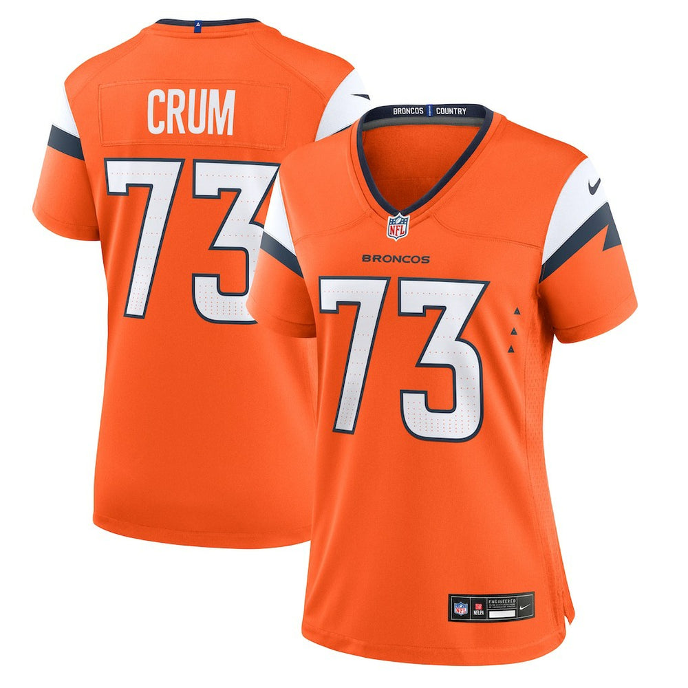 NFL Frank Crum Denver Broncos Women's Team Game Jersey - Orange