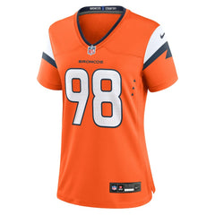 NFL John Franklin-Myers Denver Broncos Women's Team Game Jersey - Orange
