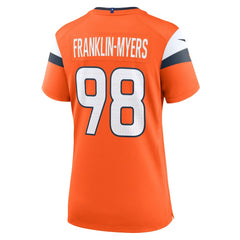 NFL John Franklin-Myers Denver Broncos Women's Team Game Jersey - Orange