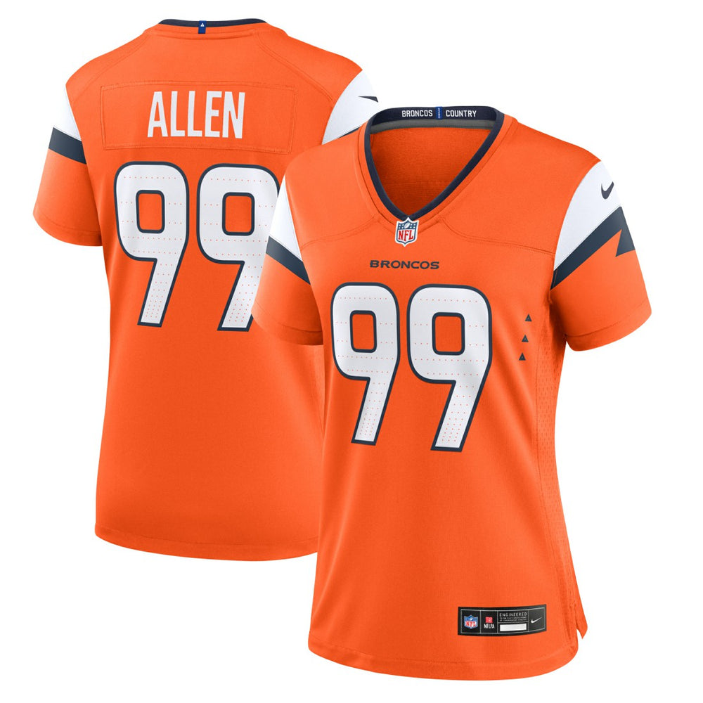 NFL Zach Allen Denver Broncos Women's Team Game Jersey - Orange