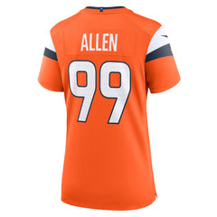 NFL Zach Allen Denver Broncos Women's Team Game Jersey - Orange