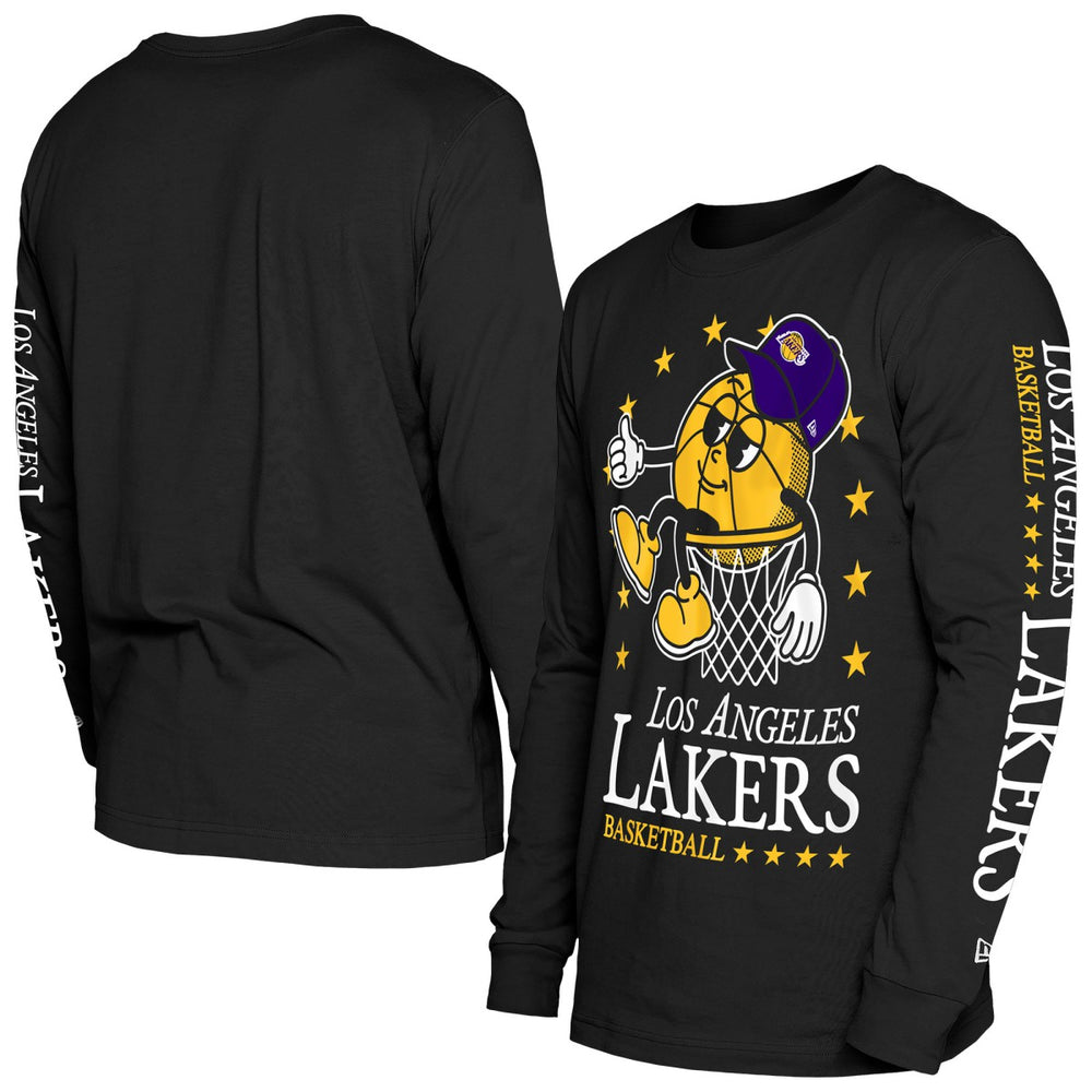 Los Angeles Lakers Old School Sport Long Sleeve T-Shirt Black