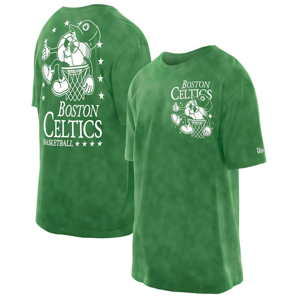 Boston Celtics Old School Sport Enzyme Wash Oversized T-Shirt Kelly Green