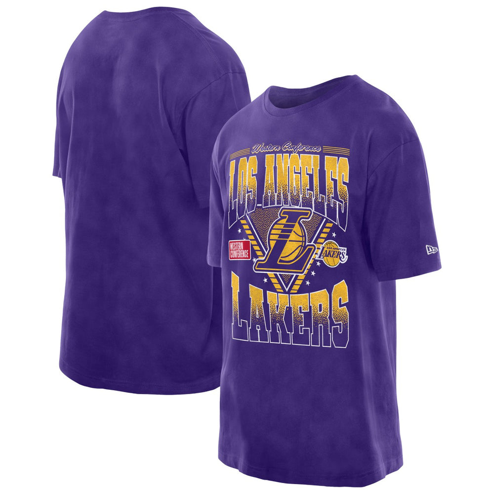 Los Angeles Lakers Old School Sport Vintage Wash T-Shirt Purple