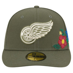 NHL Detroit Red Wings New Era Tonal Florals 59FIFTY Fitted Hat - Olive