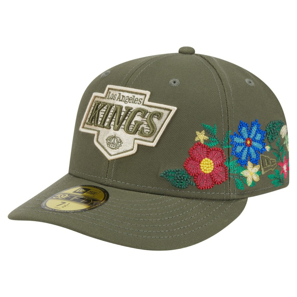 NHL Los Angeles Kings New Era Tonal Florals 59FIFTY Fitted Hat - Olive