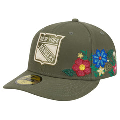 NHL New York Rangers New Era Tonal Florals 59FIFTY Fitted Hat - Olive