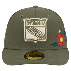 NHL New York Rangers New Era Tonal Florals 59FIFTY Fitted Hat - Olive