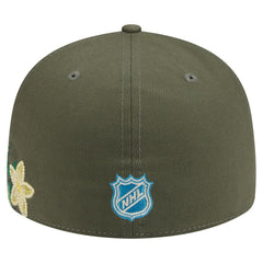NHL New York Rangers New Era Tonal Florals 59FIFTY Fitted Hat - Olive