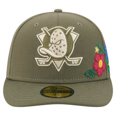 NHL Anaheim Ducks New Era Tonal Florals 59FIFTY Fitted Hat - Olive