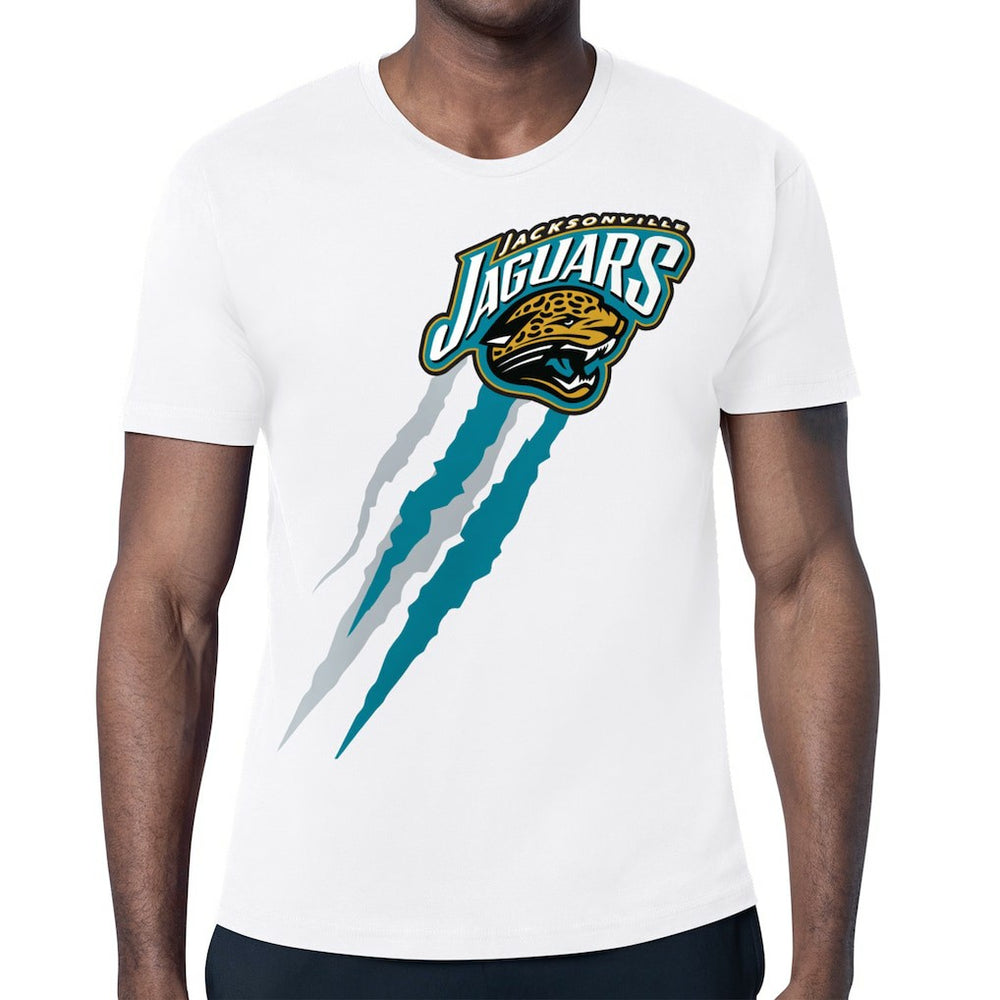 Jacksonville Jaguars Starter Retro Team Logo Color Scratch T-Shirt White