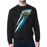 Jacksonville Jaguars Starter Retro Team Logo Color Scratch Pullover Sweatshirt Black