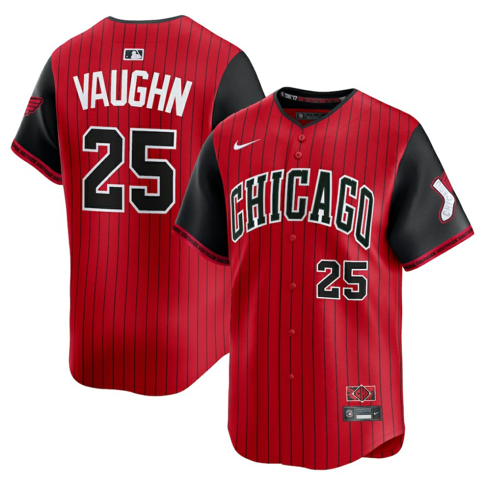 MLB Andrew Vaughn Chicago White Sox Nike 2025 City Connect Limited Player Jersey - Red/Black