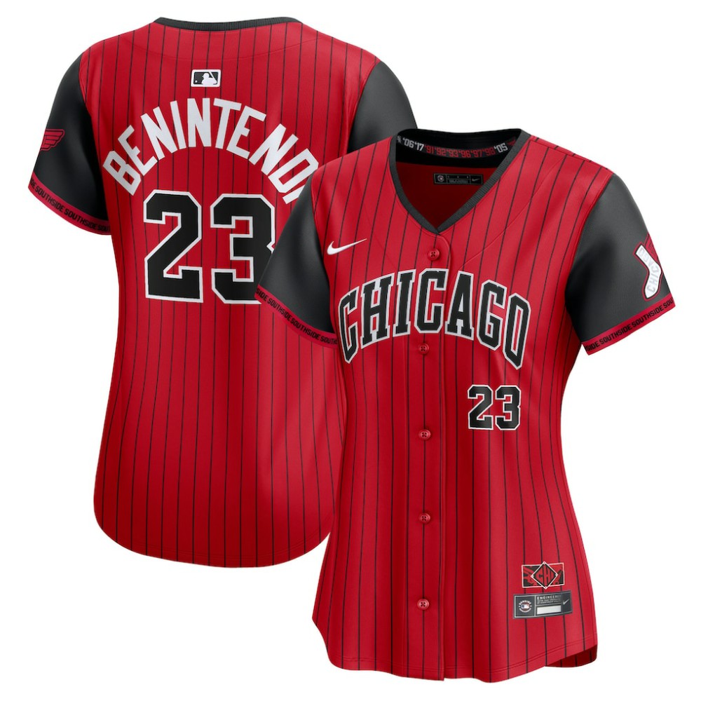 MLB Andrew Benintendi Chicago White Sox Nike Women's 2025 City Connect Limited Player Jersey - Red/Black