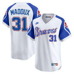 MLB Greg Maddux Atlanta Braves Nike Throwback Cooperstown Collection Limited Jersey - White