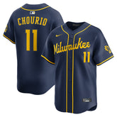 MLB Jackson Chourio Milwaukee Brewers Nike Alternate 2 Limited Jersey - Navy