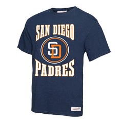 San Diego Padres Mitchell & Ness Arched Logo Slub T-Shirt - Navy T-shirts