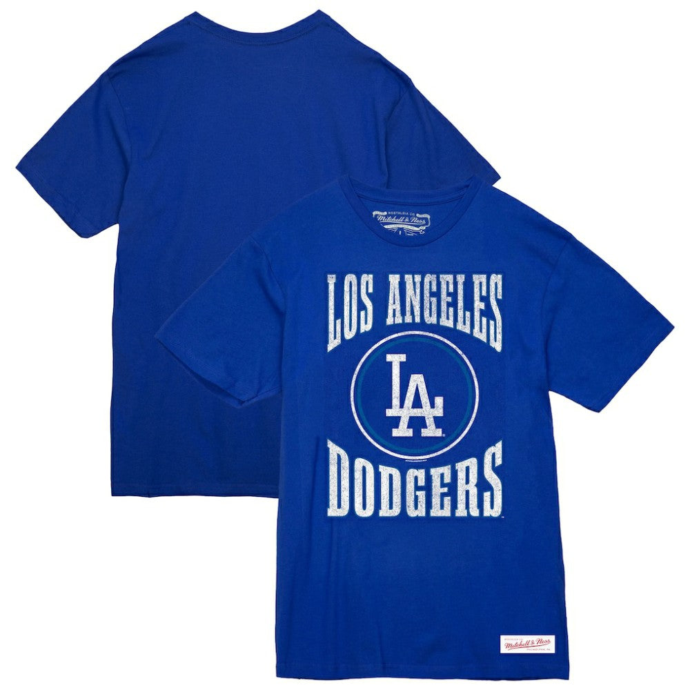 Los Angeles Dodgers Mitchell & Ness Arched Logo Slub T-Shirt - Royal T-shirts