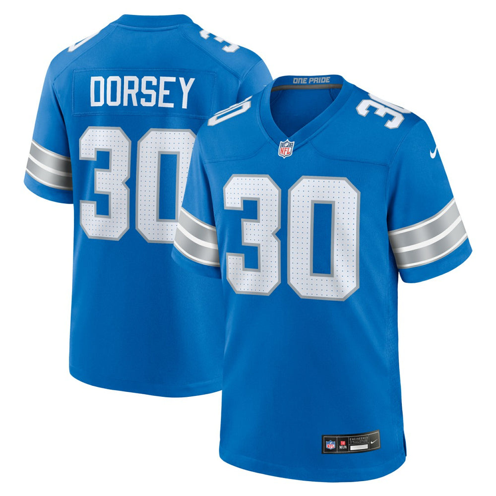 NFL Khalil Dorsey Detroit Lions Team Game Jersey - Blue