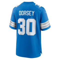 NFL Khalil Dorsey Detroit Lions Team Game Jersey - Blue