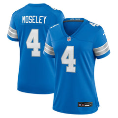 NFL Emmanuel Moseley Detroit Lions Women's Team Game Jersey - Blue