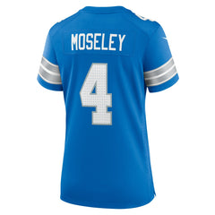 NFL Emmanuel Moseley Detroit Lions Women's Team Game Jersey - Blue