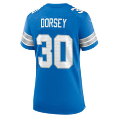 NFL Khalil Dorsey Detroit Lions Women's Team Game Jersey - Blue