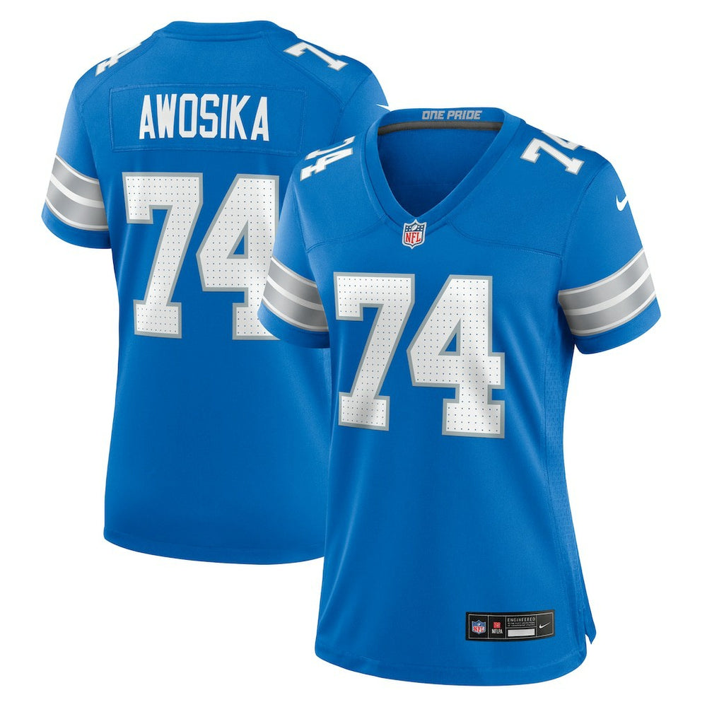 NFL Kayode Awosika Detroit Lions Women's Team Game Jersey - Blue