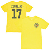 Alejandro Zendejas Club America 1863FC Vintage Player Name & Number Tri-blend T-Shirt Yellow