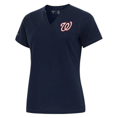 Washington Nationals Antigua Women's Notch Neck T-Shirt - Navy T-shirts