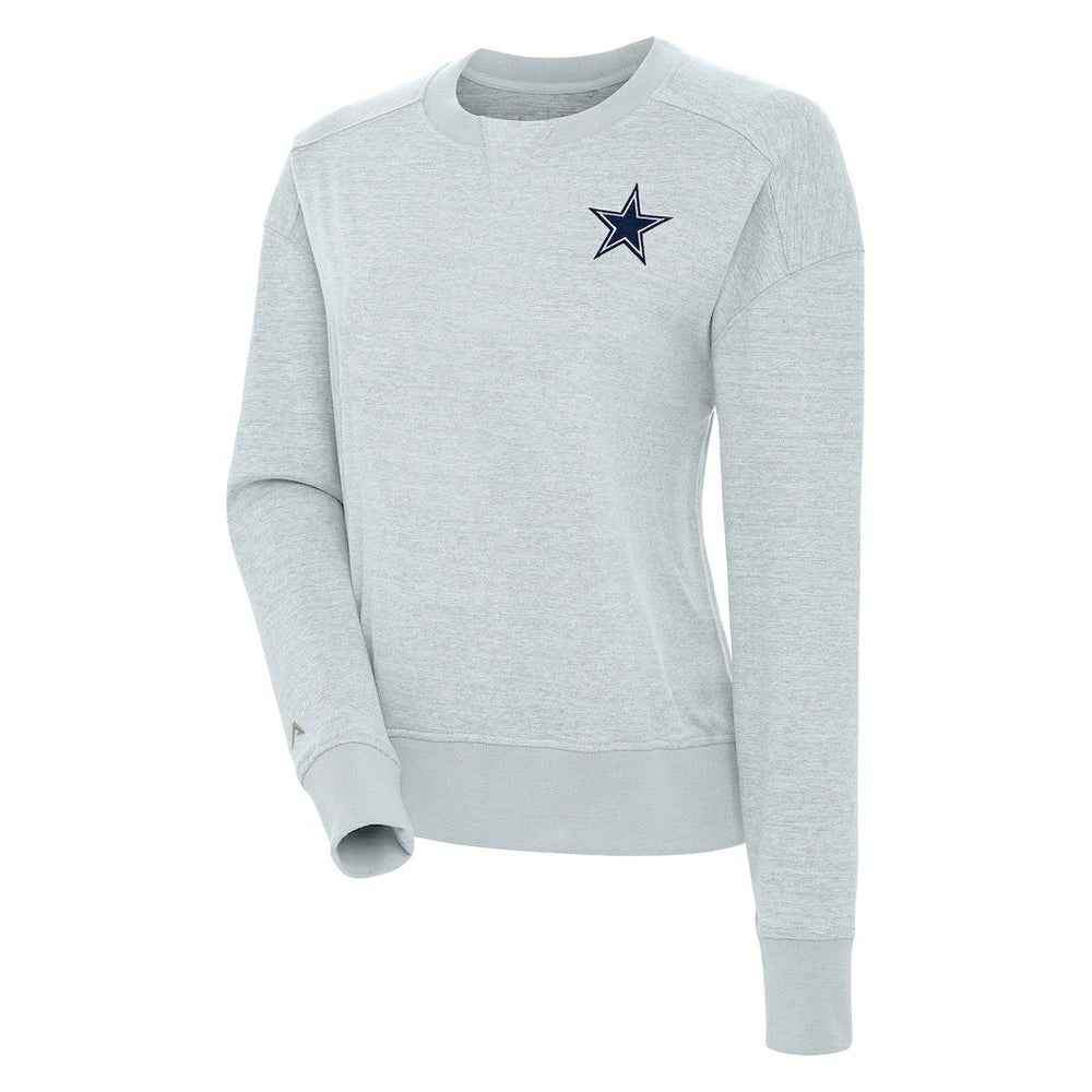 Dallas Cowboys Antigua Women's Forward Fleece Pullover Sweatshirt Heather Gray