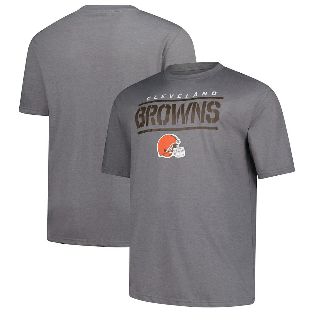 Cleveland Browns Big & Tall Top Notch T-Shirt Heather Gray