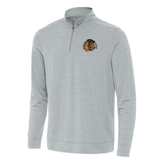 NHL Chicago Blackhawks Antigua Bright Quarter-Zip Top - Heather Gray