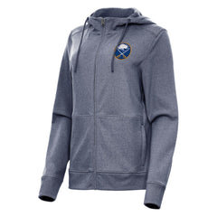 NHL Buffalo Sabres Antigua Women's Seeker Full-Zip Hoodie - Heather Navy
