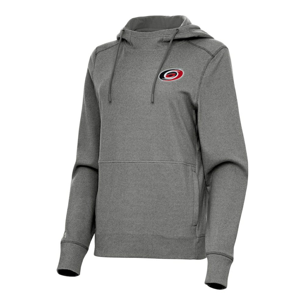 NHL Carolina Hurricanes Antigua Women's Justice Pullover Hoodie - Heather Black