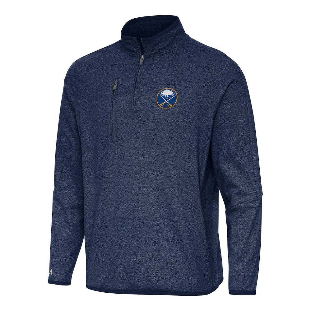 NHL Buffalo Sabres Antigua Certain Quarter-Zip Tri-Blend Sweatshirt - Heather Navy