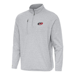 NHL Carolina Hurricanes Antigua Certain Quarter-Zip Tri-Blend Sweatshirt - Heather Gray
