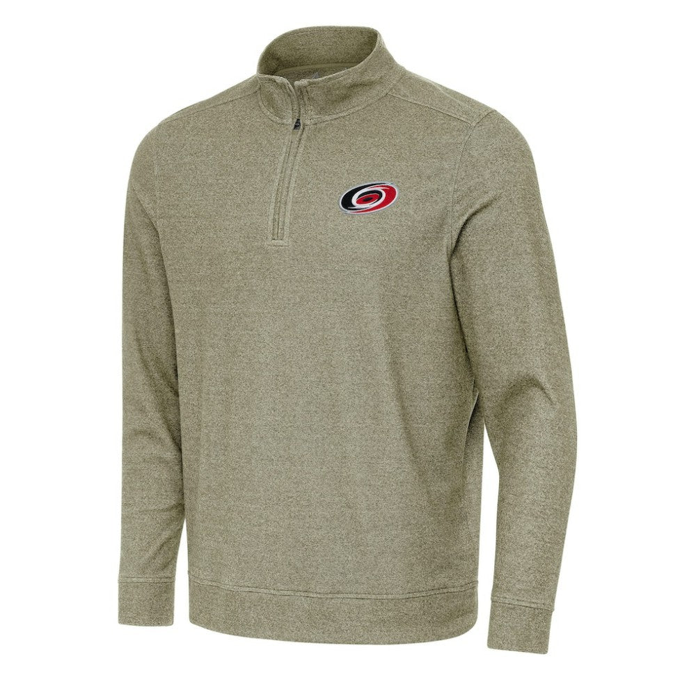NHL Carolina Hurricanes Antigua Subtle Quarter-Zip Sweatshirt - Olive