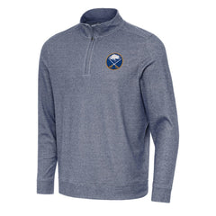 NHL Buffalo Sabres Antigua Subtle Quarter-Zip Sweatshirt - Heather Navy