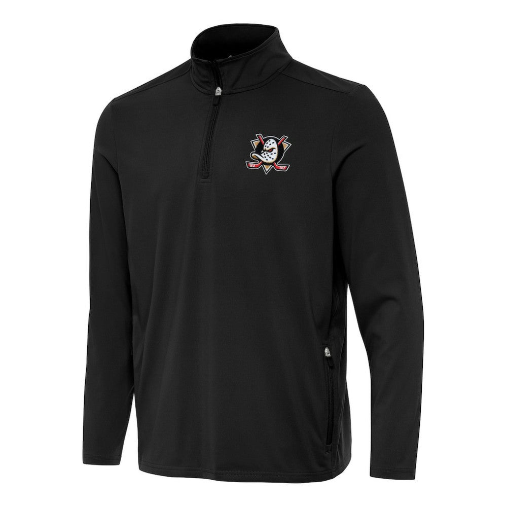 NHL Anaheim Ducks Antigua Perilous Quarter-Zip Sweatshirt - Black