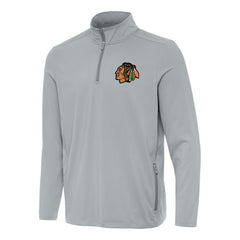 NHL Chicago Blackhawks Antigua Perilous Quarter-Zip Sweatshirt - Gray
