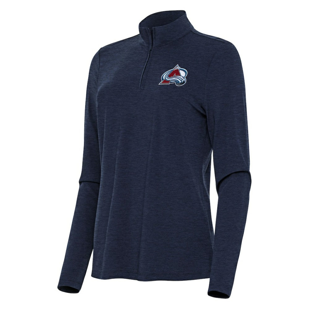 NHL Colorado Avalanche Antigua Women's Bright Quarter-Zip Top - Heather Navy