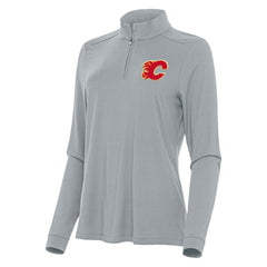 NHL Calgary Flames Antigua Women's Intent Quarter-Zip Top - Gray