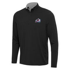 NHL Colorado Avalanche Antigua Content Quarter-Zip Pullover Top - Black/Gray